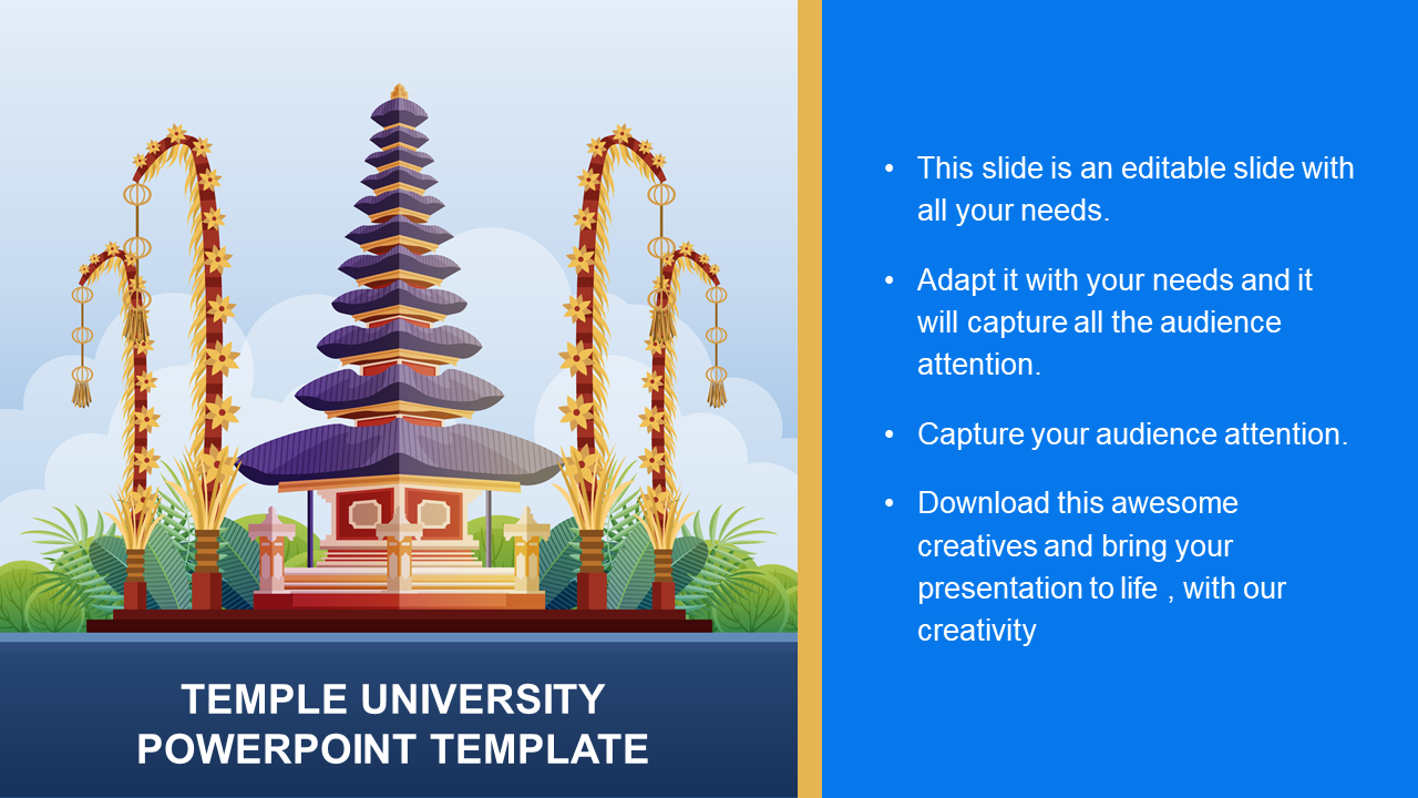 Attractive Temple University PowerPoint Template Design